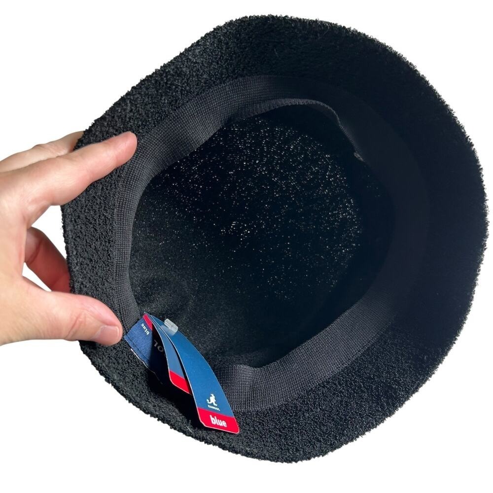 Kangol Bermuda Terry Bucket Hat NWT L Black Y2K Revival Streetwear Festival - Picture 3 of 6